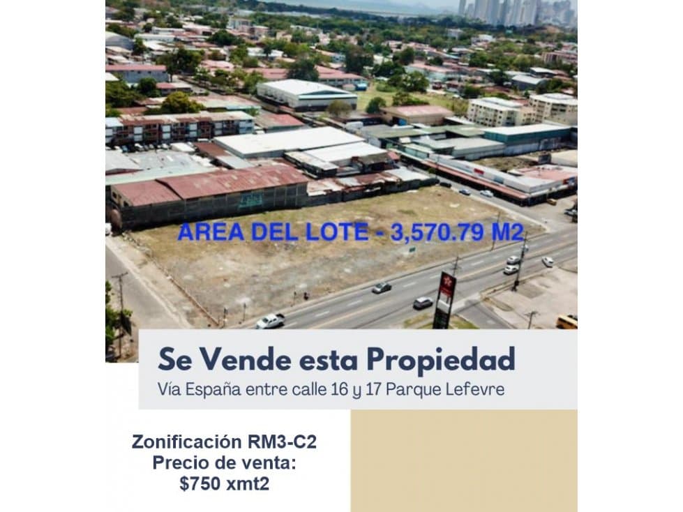 Venta de terreno en Parque Lefevre GTA — foto 1