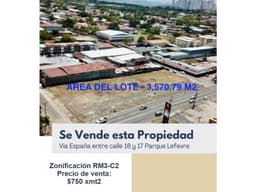 Venta de terreno en Parque Lefevre GTA